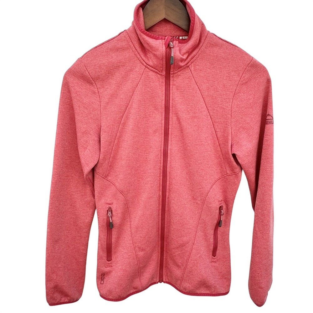 McKinley Women Size XS Long Sleeve Full Zip Pink Hiking Inside Pockets Jacket